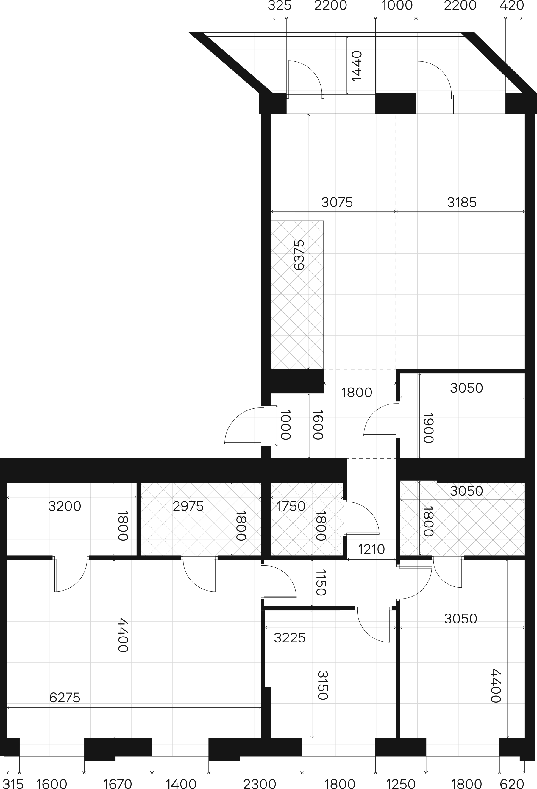 Планировка квартиры № 476, 135,2 м². Официальный план 2D.