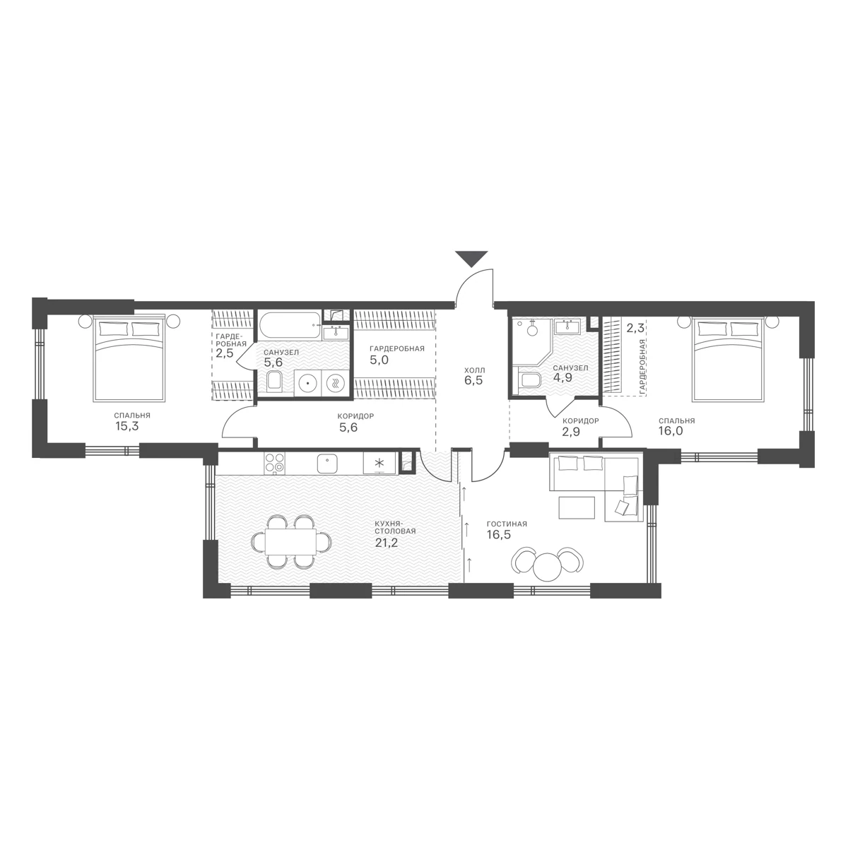 3-комнатная