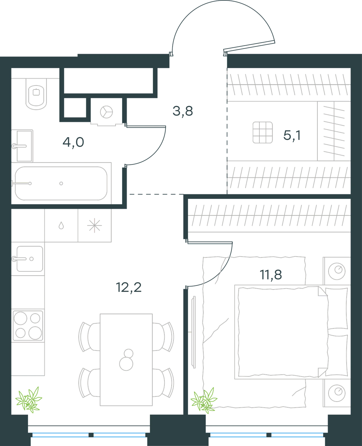 1-комнатная