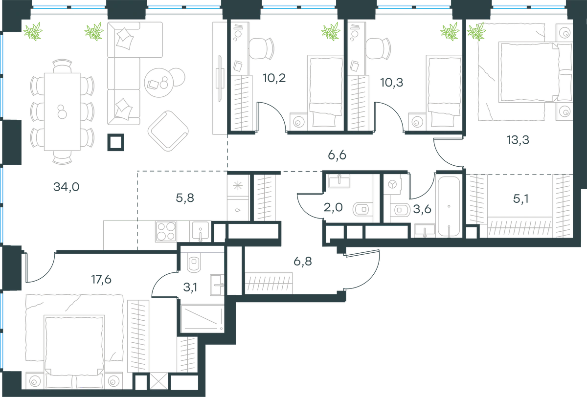 5-комнатная