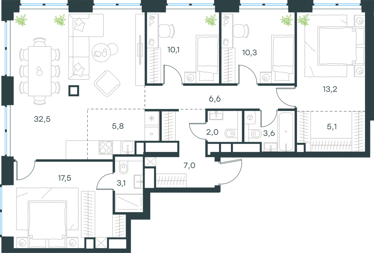 5-комнатная