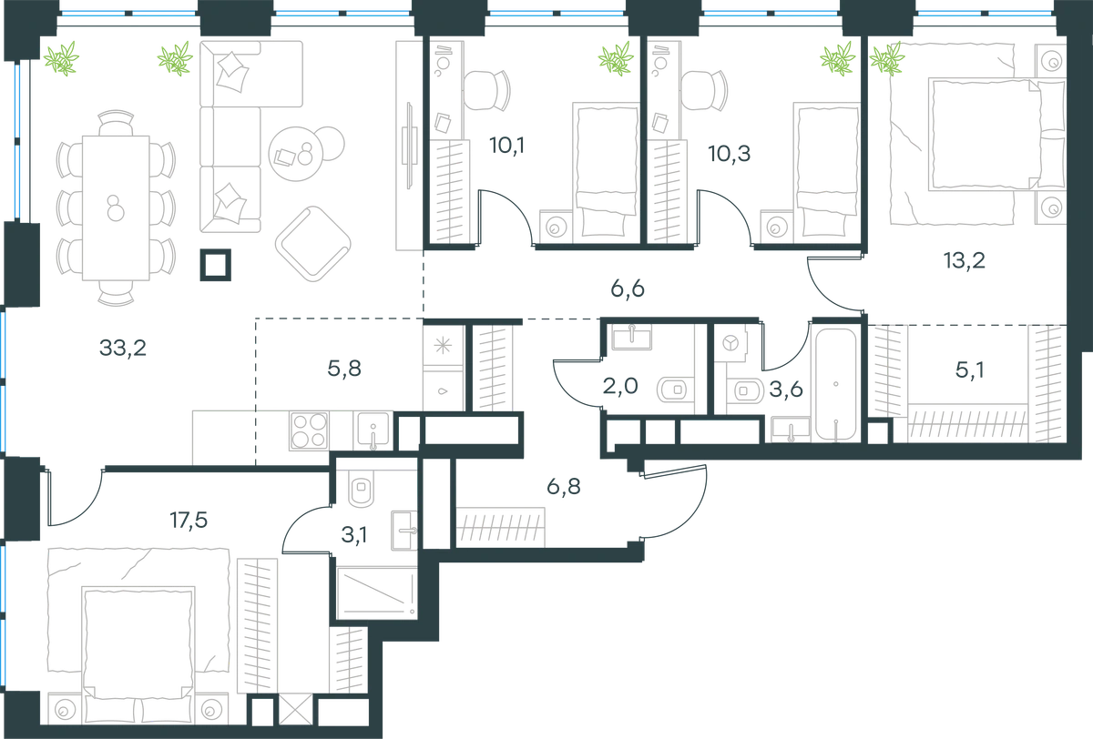 5-комнатная