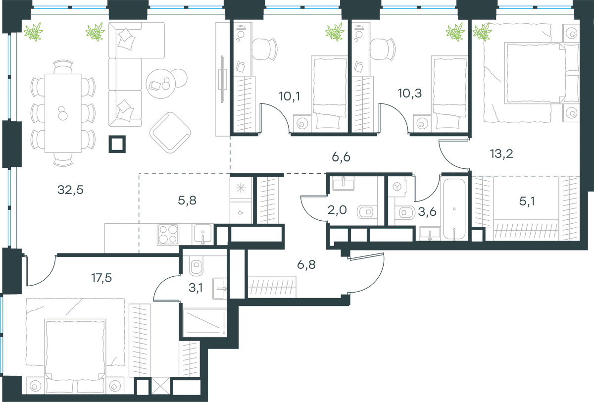 5-комнатная