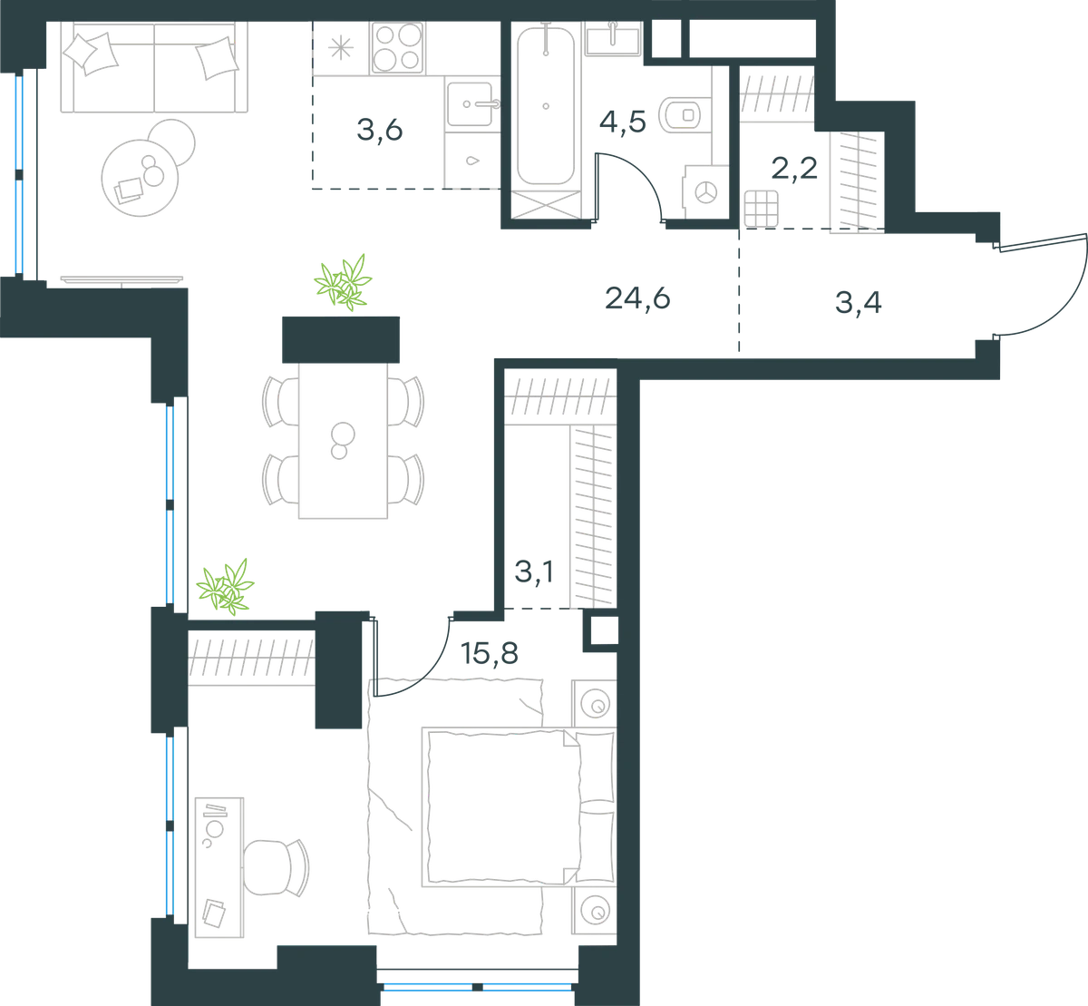 2-комнатная