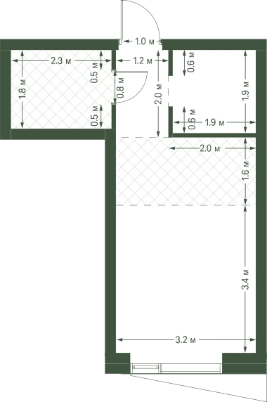 Планировка: Студия, 26 м²