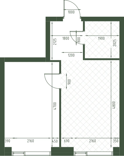 Планировка: 1-комнатная, 37,1 м²