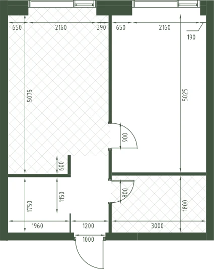 Планировка: 1-комнатная, 42,4 м²