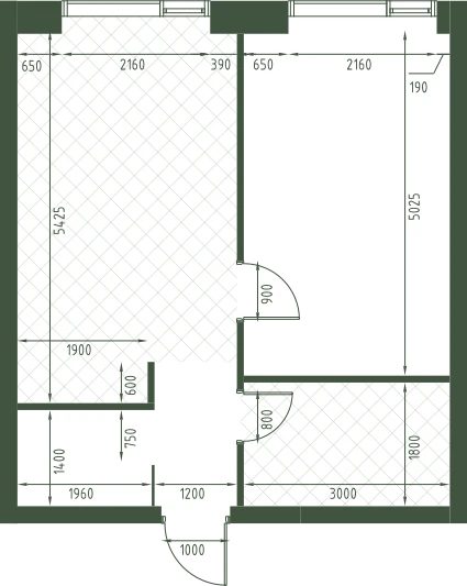 Планировка: 1-комнатная, 42,4 м²