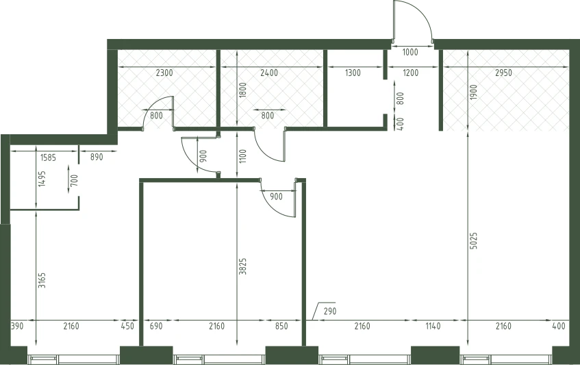 Планировка: 2-комнатная, 82,1 м²