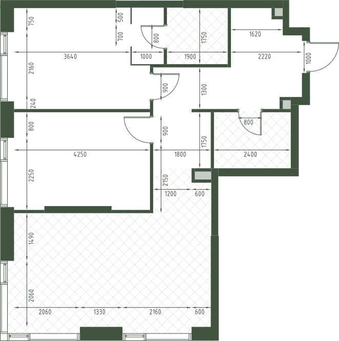 Планировка: 2-комнатная, 70,9 м²