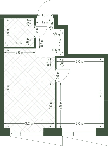 Планировка: 1-комнатная, 36,5 м²