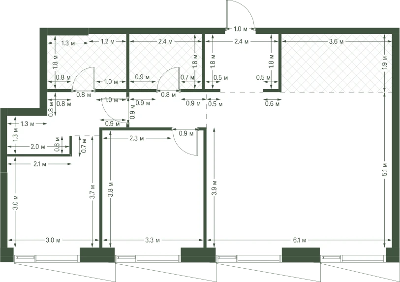 Планировка: 2-комнатная, 82,4 м²