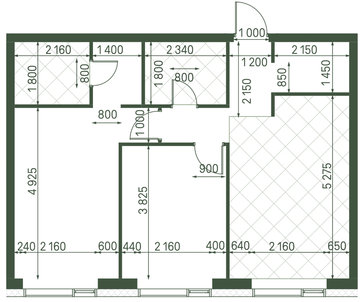 Планировка: 2-комнатная, 63,3 м²