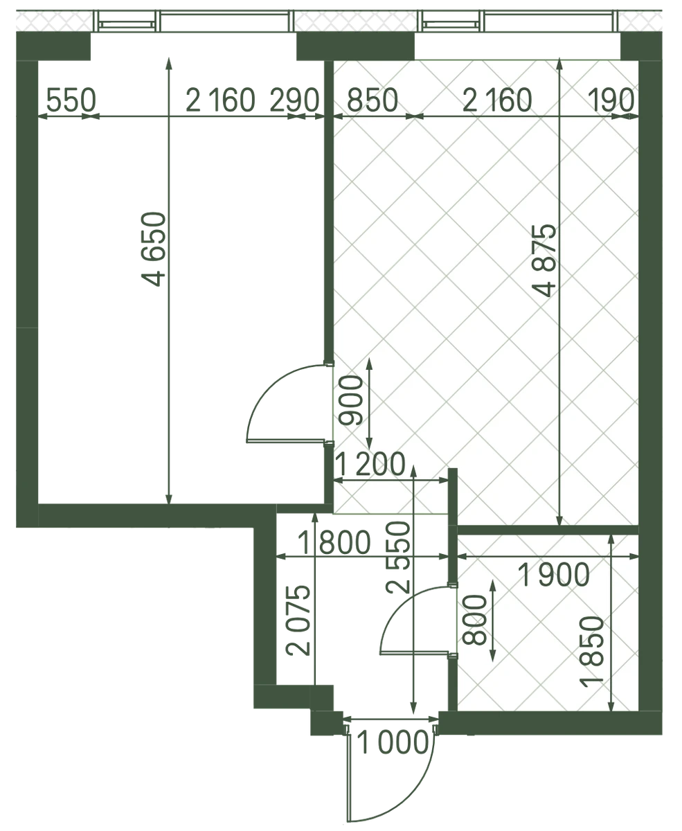 Планировка: 1-комнатная, 36,5 м²