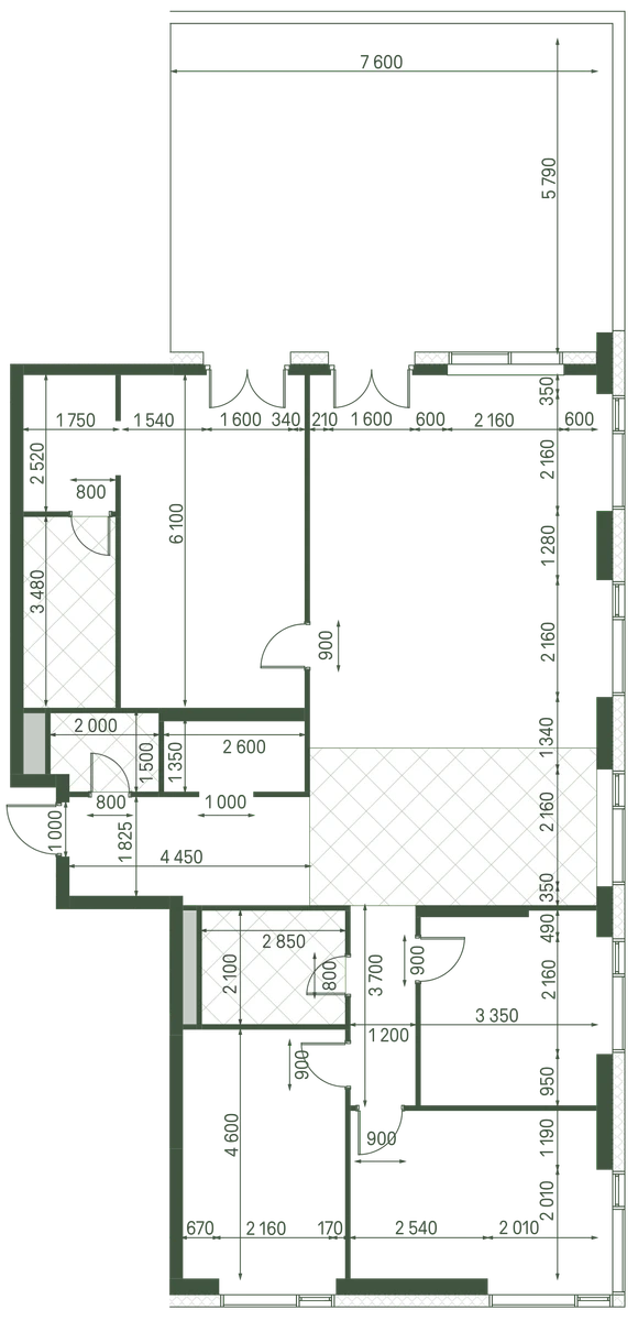 Планировка: 5-комнатная, 160,7 м²