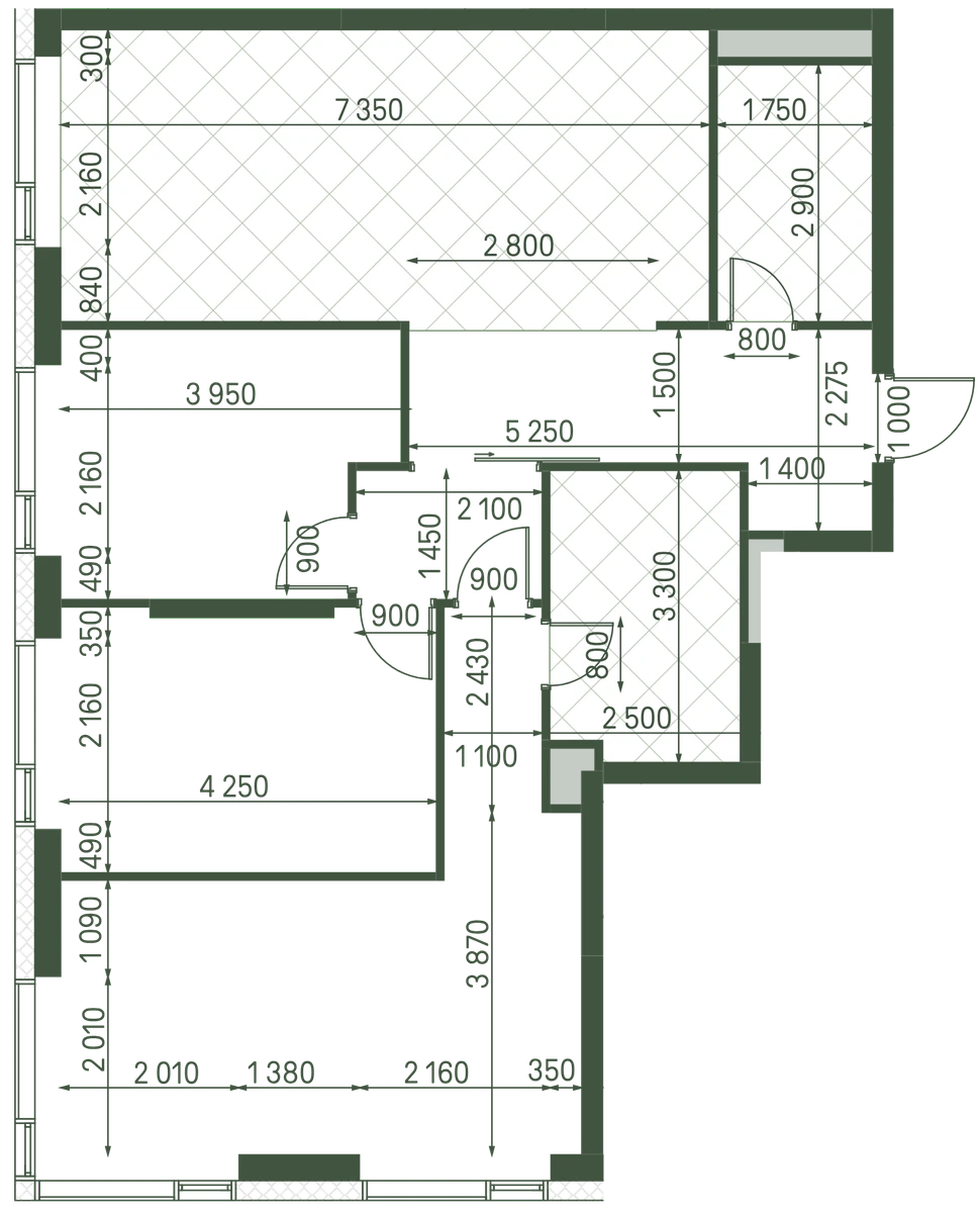 Планировка: 4-комнатная, 93,8 м²