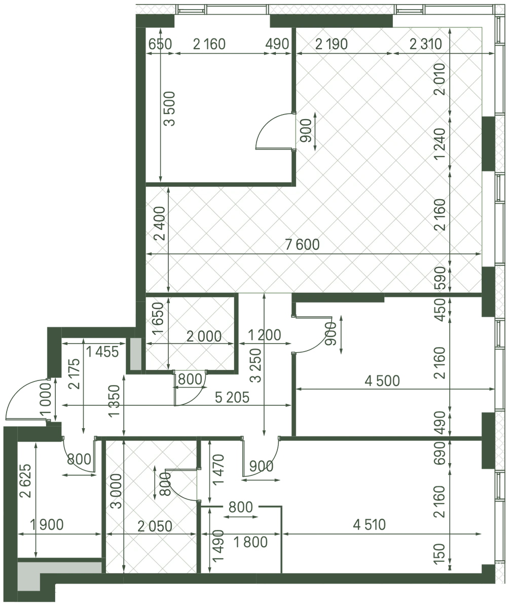Планировка: 3-комнатная, 101,6 м²