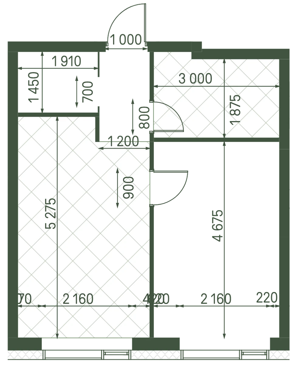 Планировка: 1-комнатная, 41 м²