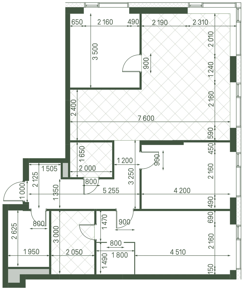 Планировка: 3-комнатная, 101,9 м²