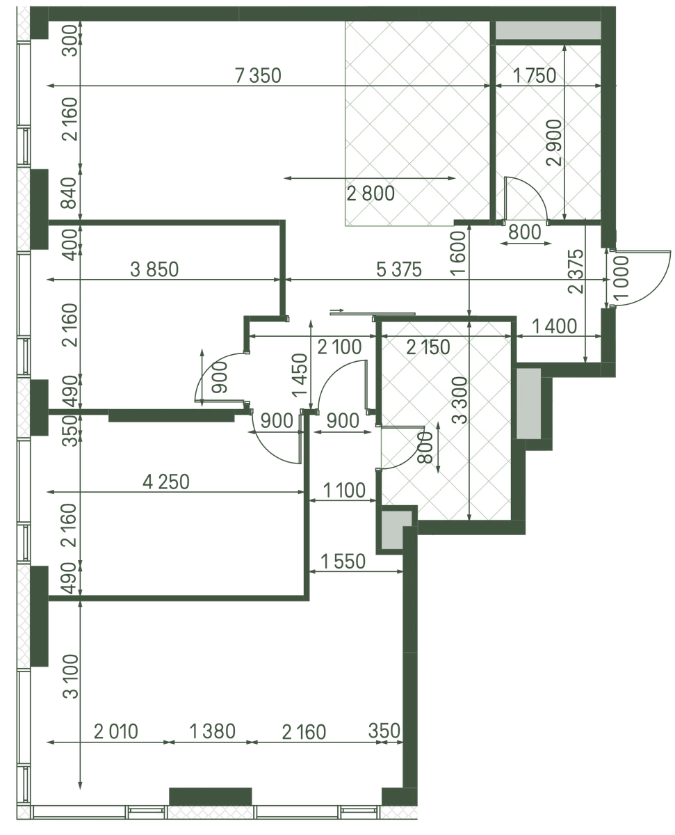 Планировка: 4-комнатная, 93,8 м²