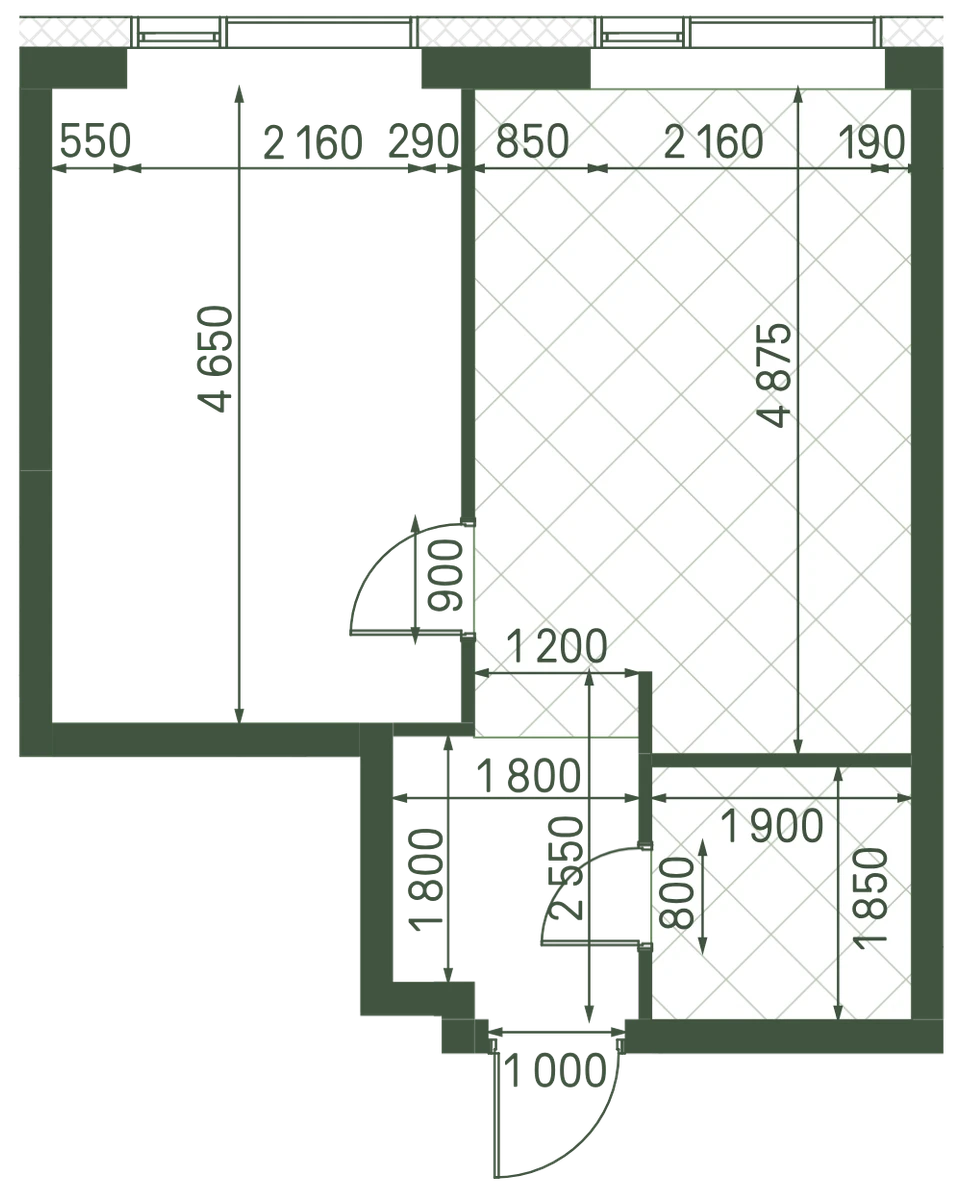 Планировка: 1-комнатная, 36,5 м²
