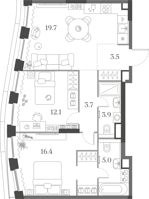 2-комнатная