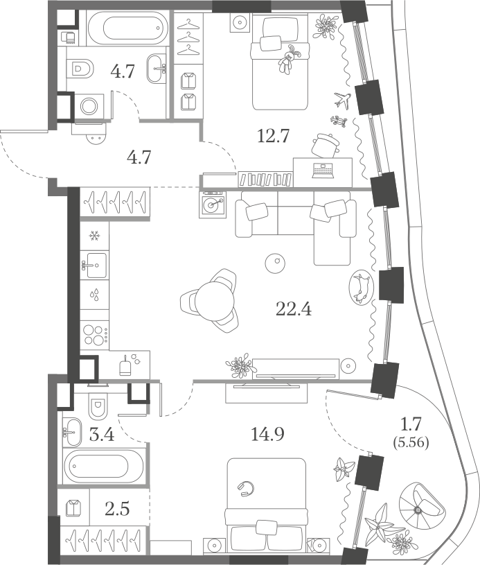 2-комнатная