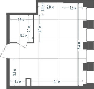 Планировка: 1-комнатная, 35,5 м²