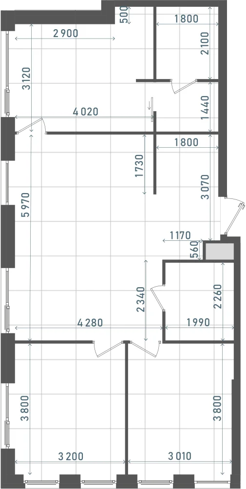 Планировка: 3-комнатная, 81,3 м²