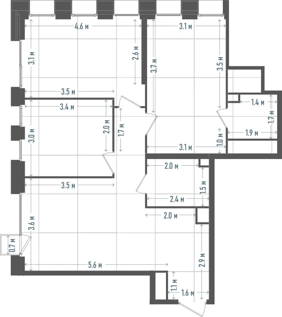 Планировка: 3-комнатная, 78,2 м²