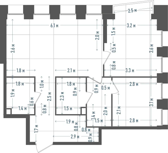 Планировка: 2-комнатная, 69,4 м²