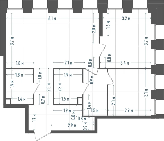 Планировка: 2-комнатная, 68 м²