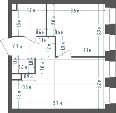Планировка: 1-комнатная, 37,8 м²