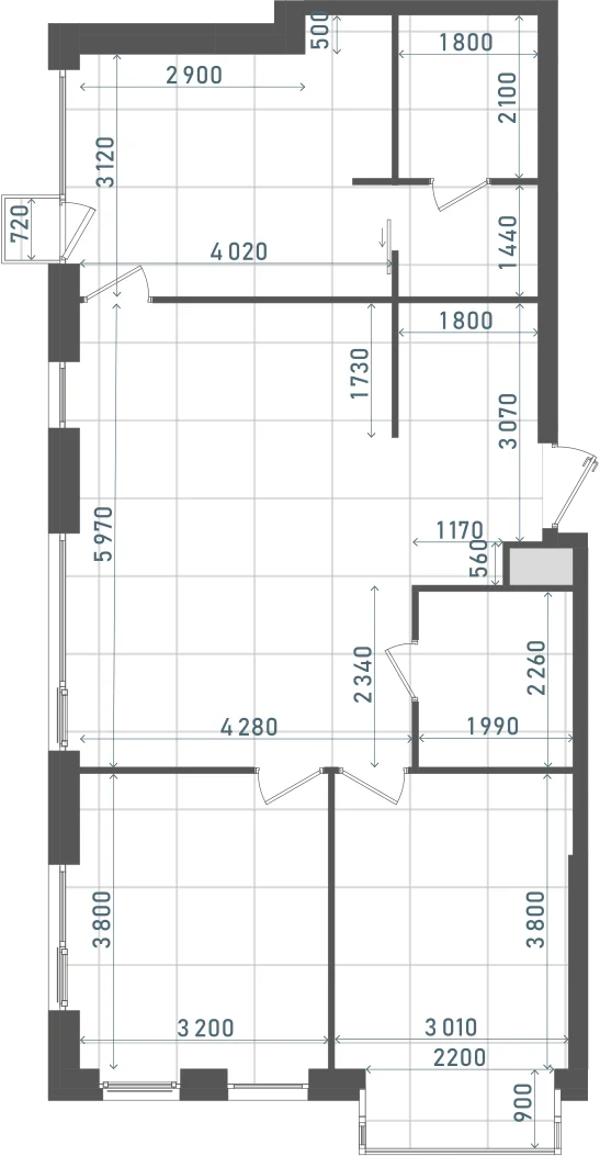 Планировка: 3-комнатная, 83,6 м²