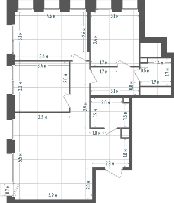 Планировка: 3-комнатная, 86,2 м²