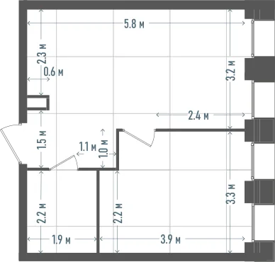 Планировка: 1-комнатная, 37,5 м²