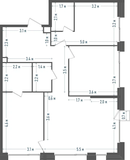 Планировка: 3-комнатная, 90,3 м²