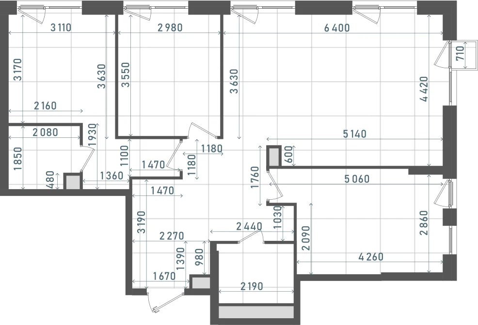 Планировка: 3-комнатная, 88,7 м²