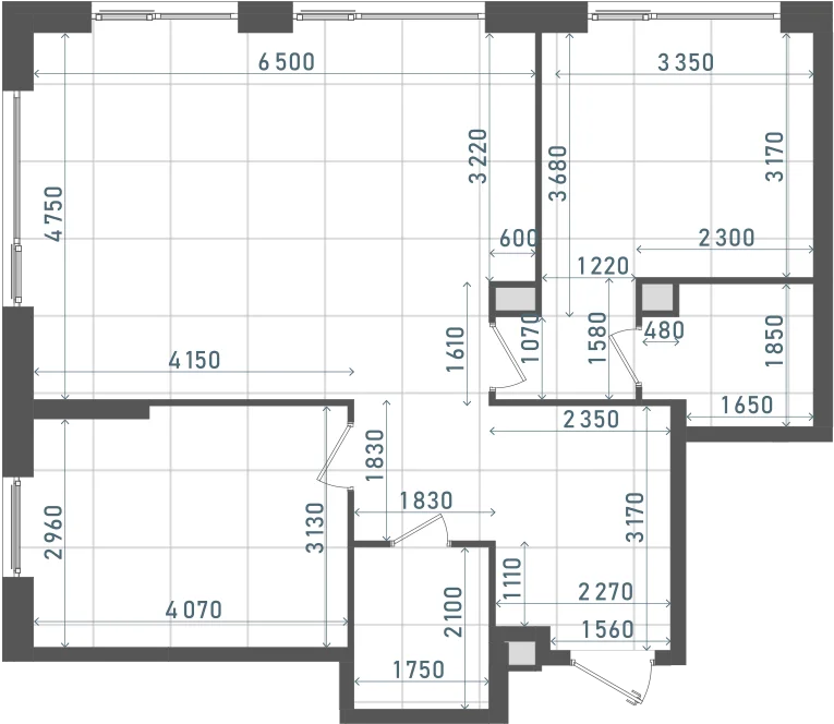 Планировка: 2-комнатная, 76,2 м²