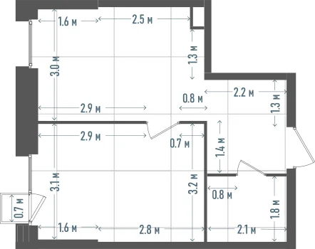 Планировка: 1-комнатная, 36,9 м²