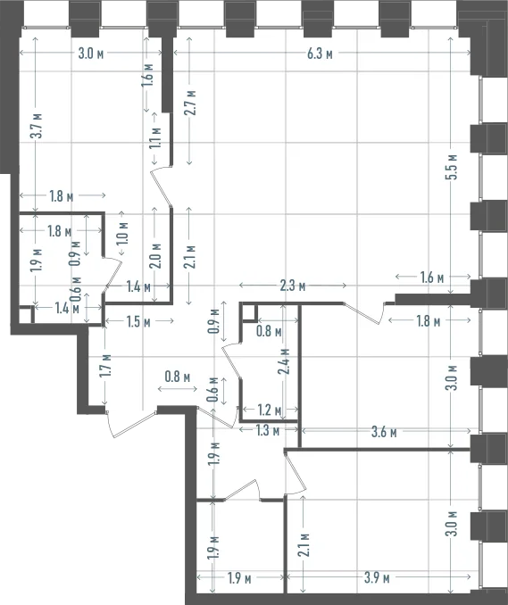 Планировка: 3-комнатная, 95,4 м²