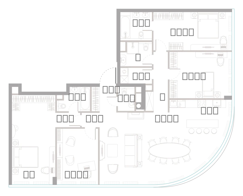 Планировка: Пентхаус, 151,1 м²