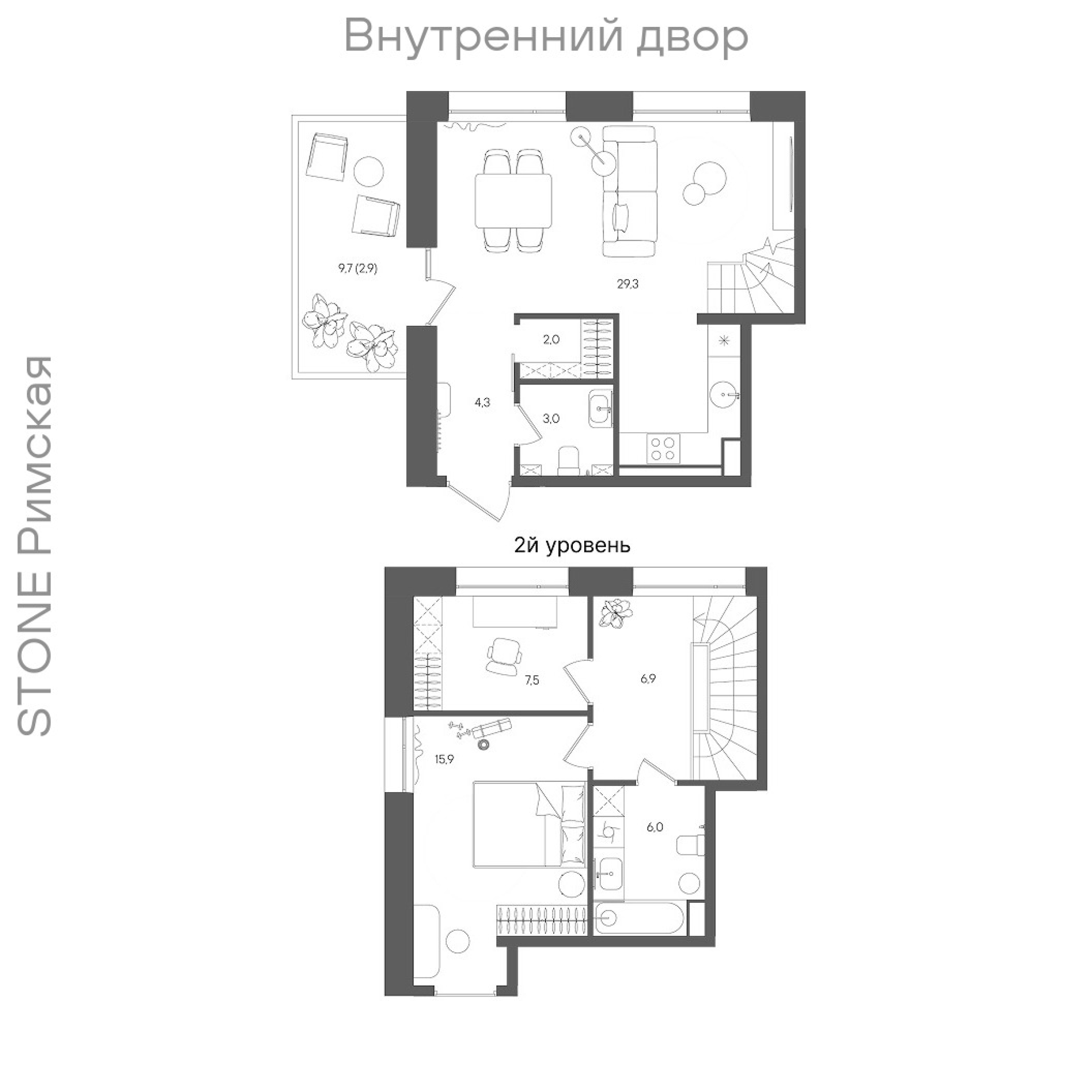 Планировка: 1-комнатная, 75,7 м²