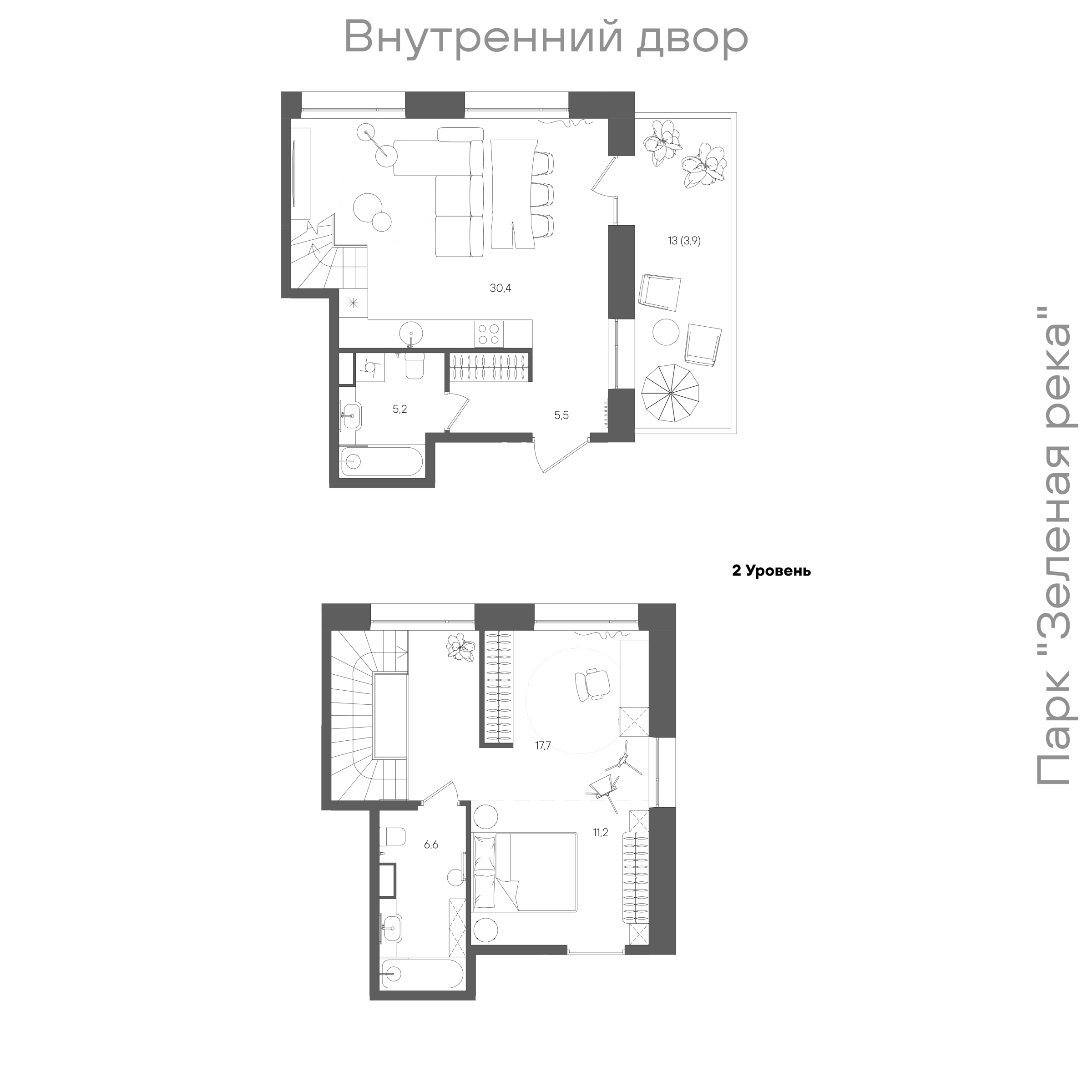 Планировка: 1-комнатная, 78,6 м²