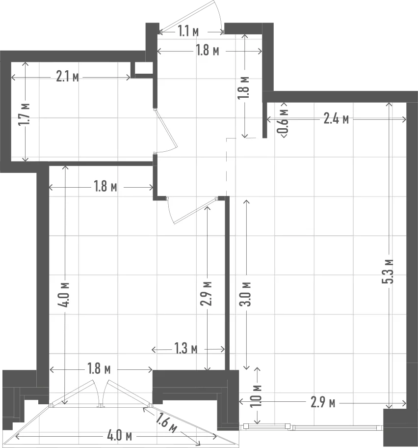 Планировка: 1-комнатная, 36,5 м²