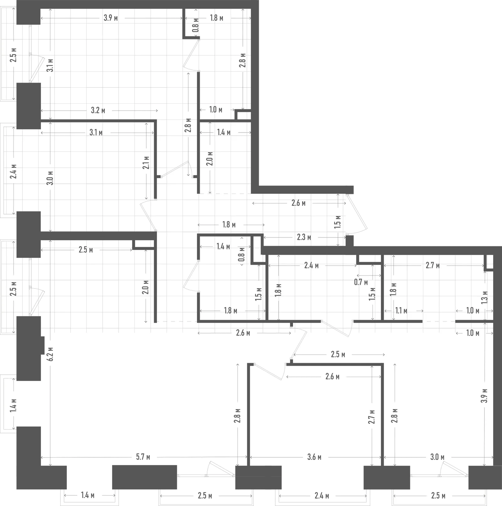 Планировка: 4-комнатная, 119,7 м²