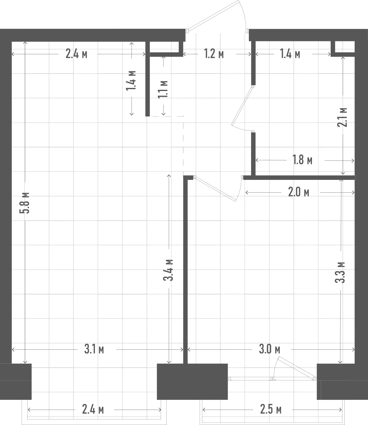 Планировка: 1-комнатная, 37,5 м²