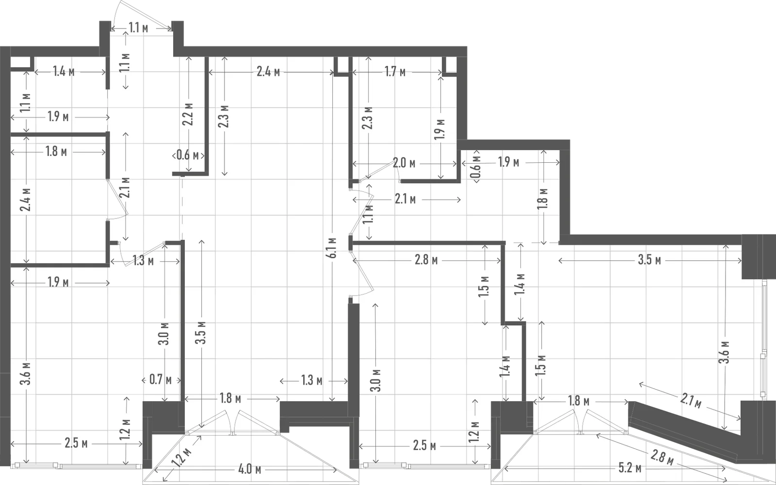 Планировка: 3-комнатная, 82,6 м²