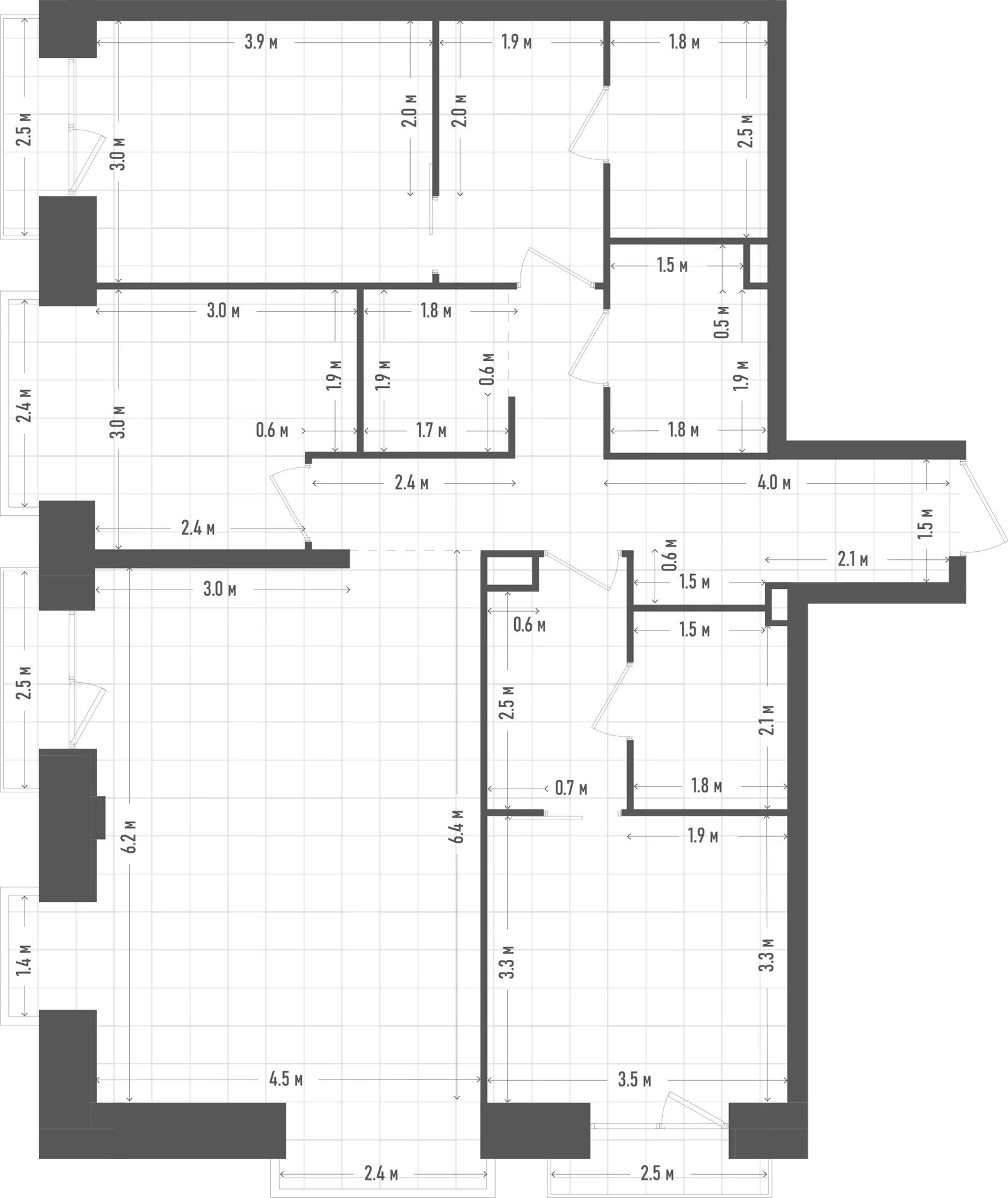Планировка: 3-комнатная, 105,3 м²