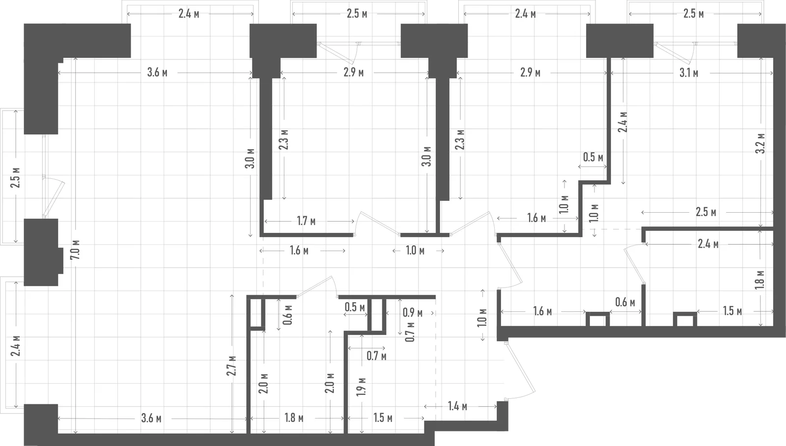Планировка: 3-комнатная, 90,6 м²